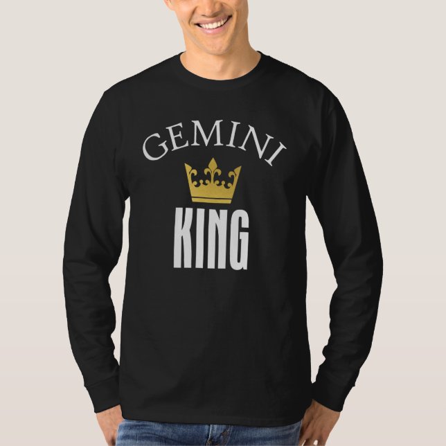 Gemini King Zodiac Sign_1 T Shirt (Framsida)