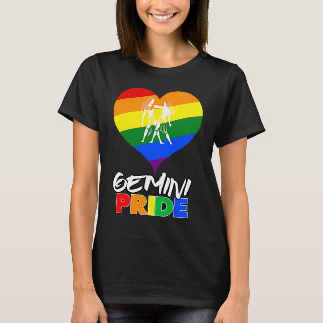Gemini LGBT Gay Pride Awesome T Shirt (Framsida)