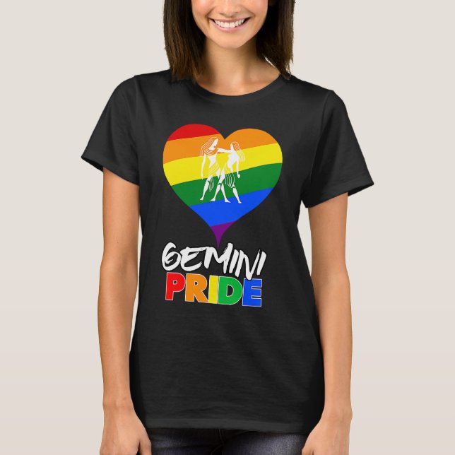 Gemini LGBT Gay pride Fantastisk T Shirt (Framsida)