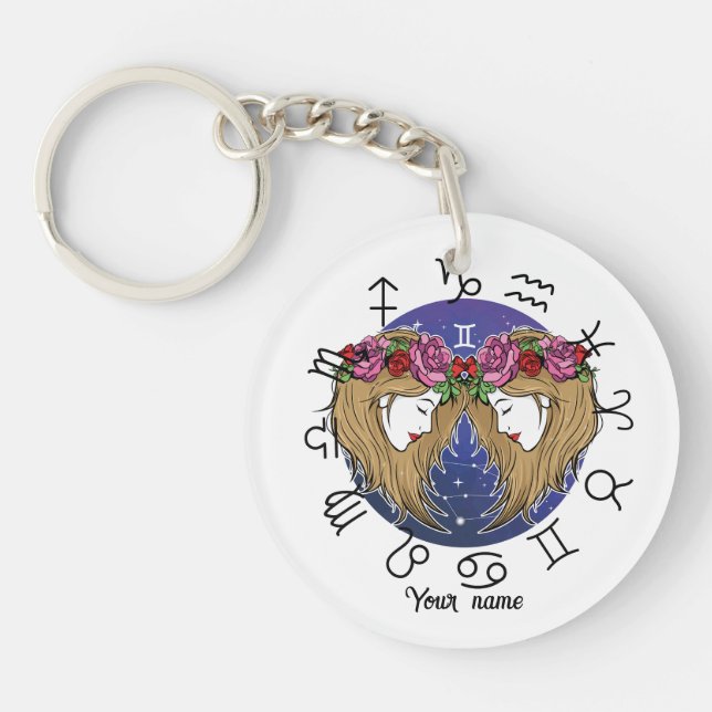 Gemini & Libra Akrylnyckelring (Framsidan)