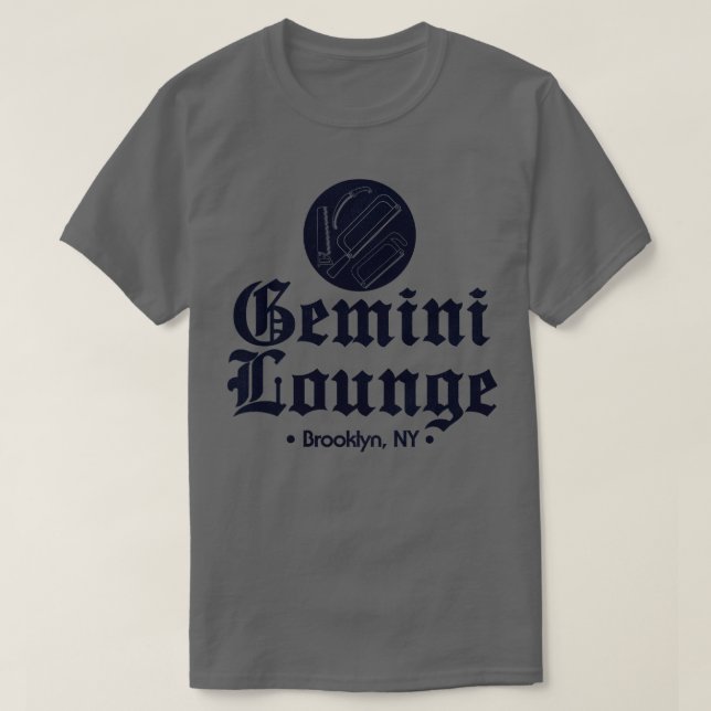 Gemini Lounge Mafia-Klubben Brooklyn New York T Shirt (Design framsida)