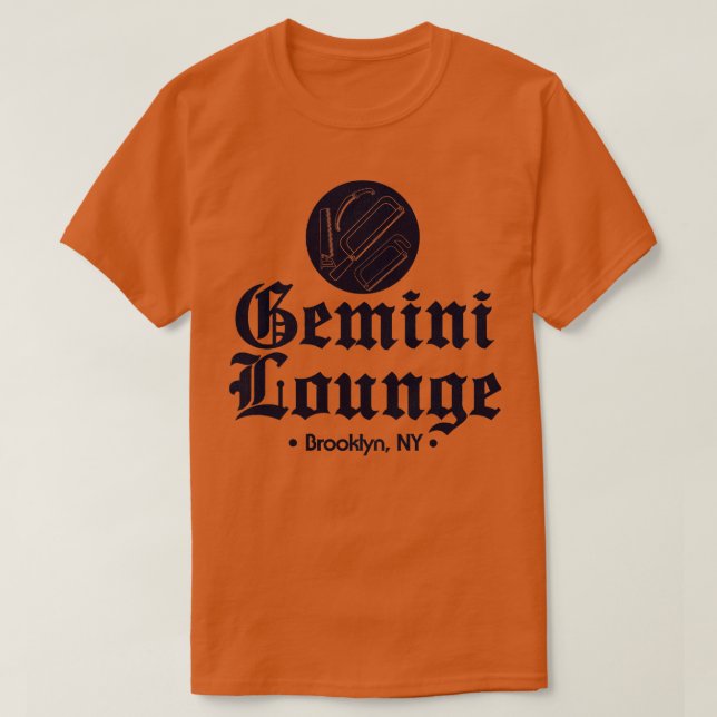 Gemini Lounge Mafia-Klubben Brooklyn New York T Shirt (Design framsida)
