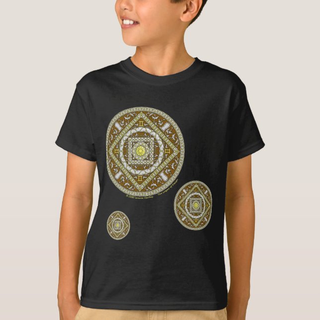 Gemini Mandala Barn och Baby Mörk Shirt Tröja (Framsida)