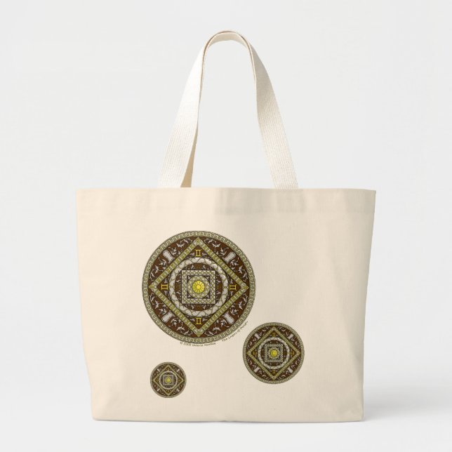 Gemini Mandala Handväskan Jumbo Tygkasse (Framsidan)