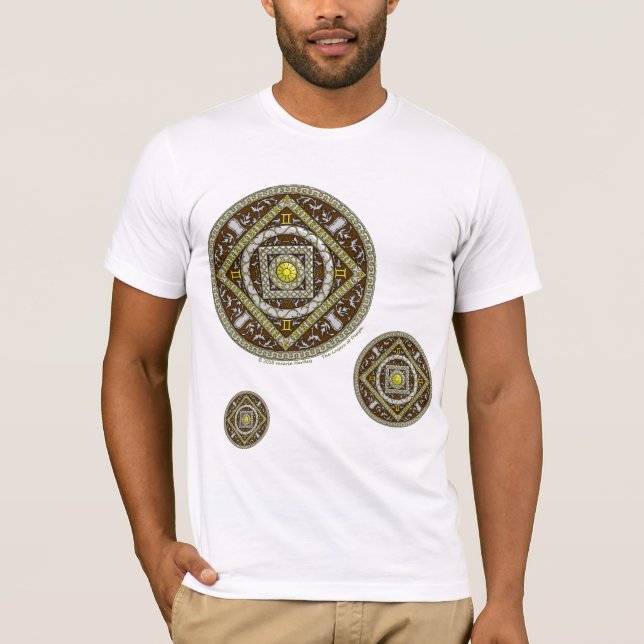 Gemini Mandala Herr Lätt Skjorta Tee Shirt (Framsida)