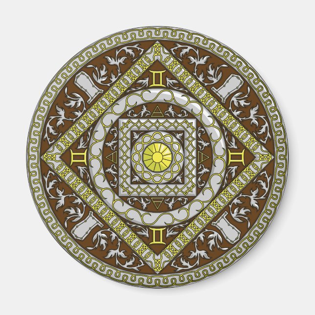 Gemini Mandala Magnet (Framsidan)