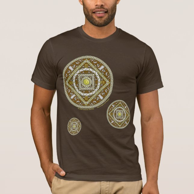 Gemini Mandala Manar Mörk Shirt Tee Shirt (Framsida)