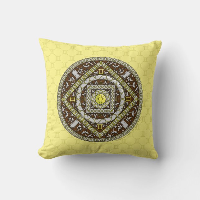 Gemini Mandala Pillow Kudde (Framsida)