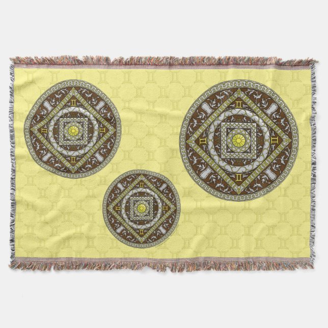 Gemini Mandala Throw Blanket Mysfilt (Framsidan)