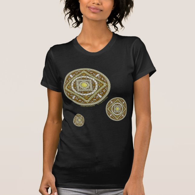 Gemini Mandala Women's Mörk Shirt Tee (Framsida)