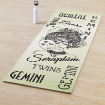 Gemini Mask Dam Zodiac Grönt Personal Yoga Mat
