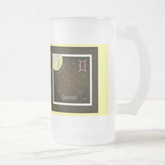 Gemini May 21 to June 21 Tasse Frostat Ölglas (Höger)