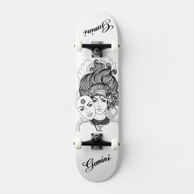 Gemini Mfrågade Dam Zodiac Mini Skateboard Bräda 18,5 Cm (Framsida)