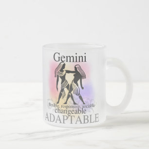 Gemini om dig rånar frostad glasmugg