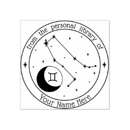 Gemini Personlig Zodiac Bok Frimärke Stämpel