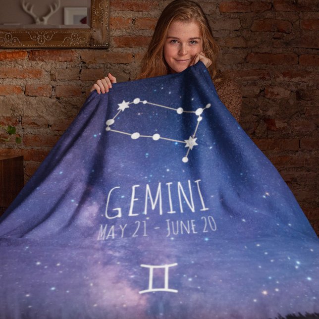 Gemini | Personlig Zodiac Constellation Fleecefilt (Skapare uppladdad)