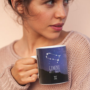 Gemini Personlig Zodiac Constellation Kaffemugg