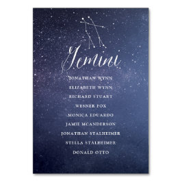 Gemini-platskort för Bröllop Bordsnummer