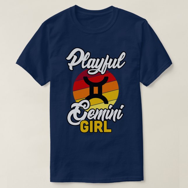 Gemini Playful Girl T Shirt (Design framsida)