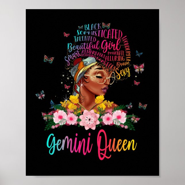 Gemini Queen Black Women Persistent BeSnygg Poster (Framsidan)