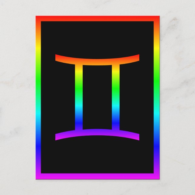 Gemini Rainbow Vykort (Framsida)