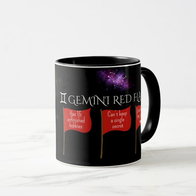 Gemini Red Flaggor Astrology Mugg | Funny Zodiac G (Framsida höger)