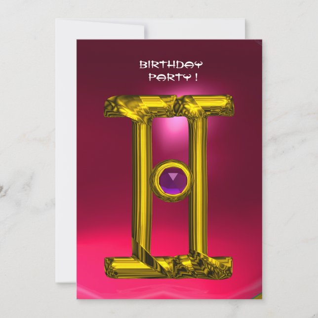 GEMINI RUBY, Alexandrite bright gult Red rosa Meddelande (Framsida)