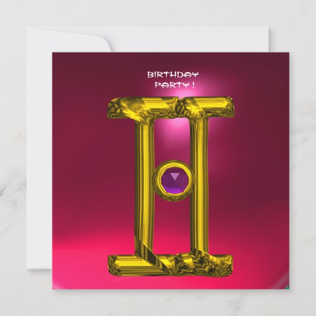 GEMINI RUBY, Alexandrite bright gult Red rosa Meddelande (Framsida)