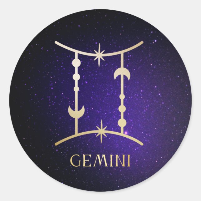 Gemini Runt Klistermärke (Framsida)
