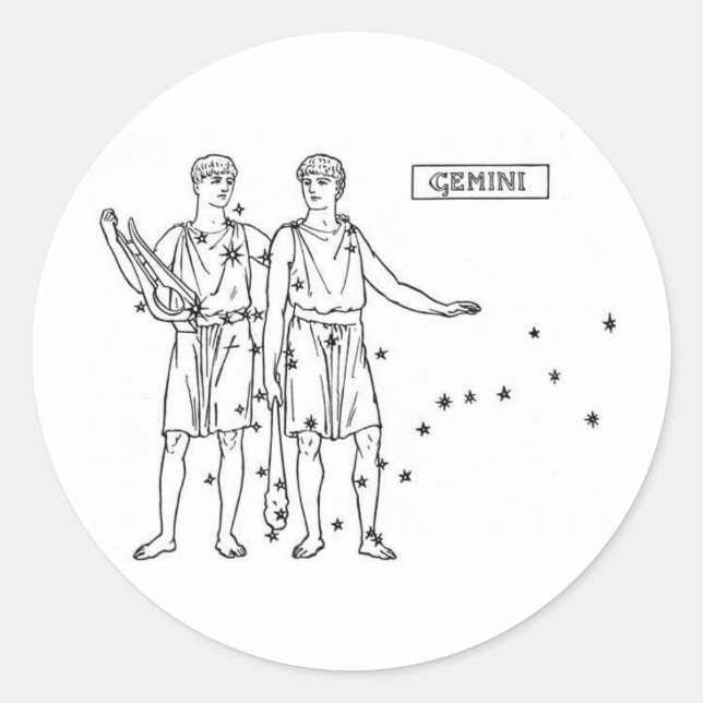 Gemini Runt Klistermärke (Framsida)