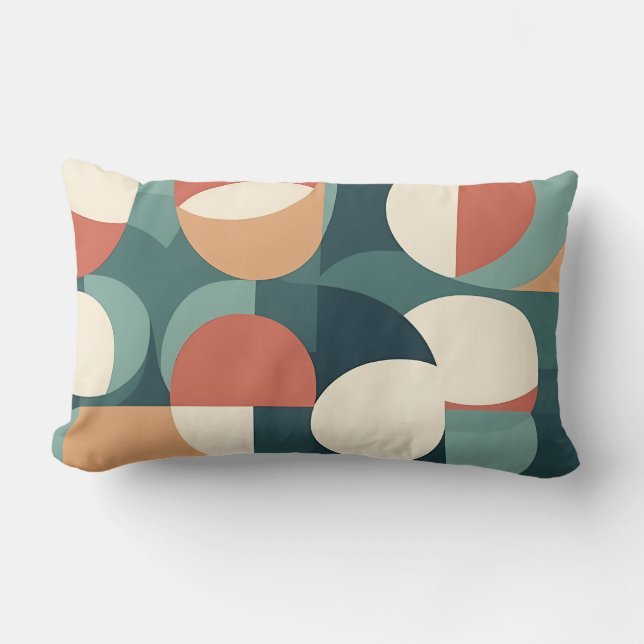 Gemini sa Retro Geometrisk Halvcirkel Kudd Lumbarkudde (Framsida)