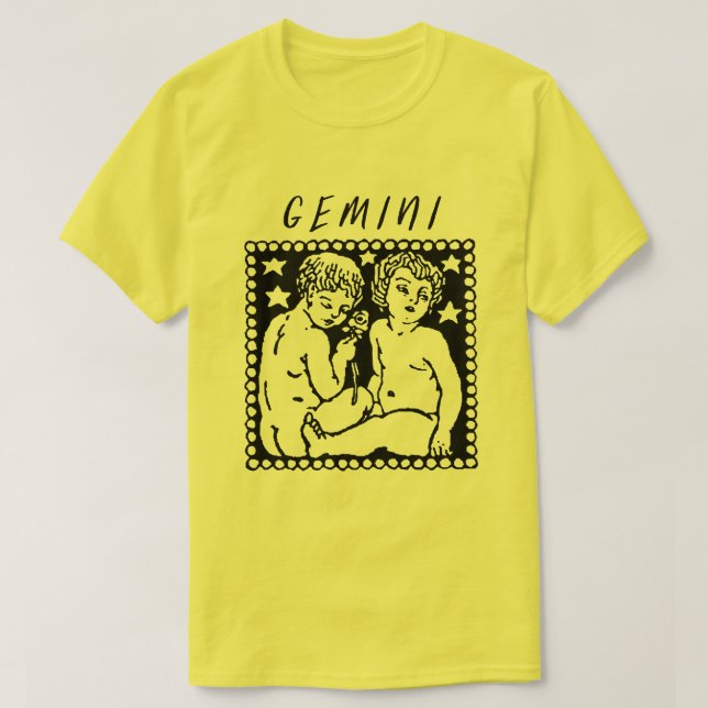 Gemini Season Zodiac Sign Horoscope Logotyp T Shirt (Design framsida)