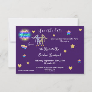 Gemini Sign & Disco Boll Bachelorette Party Spara Datumet