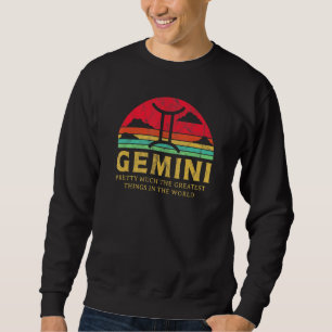 Gemini signerar Underbarare Sak Retro Stjärntecken Lång Ärmad Tröja