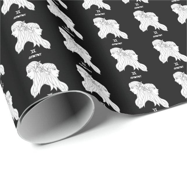 Gemini Silhouette Wrapping Papper Presentpapper (Rullad Hörn)