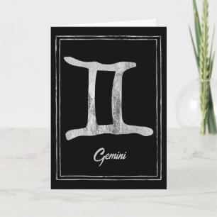 Gemini silver zodiac astrology Grattis på födelsed Kort