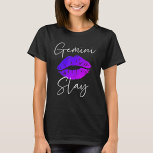 Gemini Slay Lipstick Läppar Costume Fantastisk Bir T Shirt
