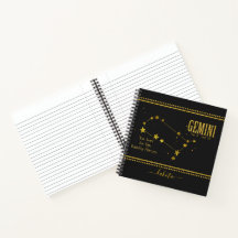 Gemini Star Zodiac-anteckningsbok