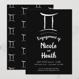 GEMINI Stjärntecken Astrologi Engagemangsfest Inbjudningar