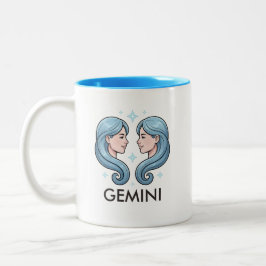 Gemini Stjärntecken Astrologi Födelsedags Kaffe Mu Två-Tonad Mugg