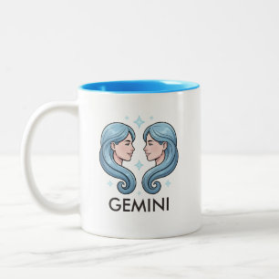 Gemini Stjärntecken Astrologi Födelsedags Kaffe Mu Två-Tonad Mugg
