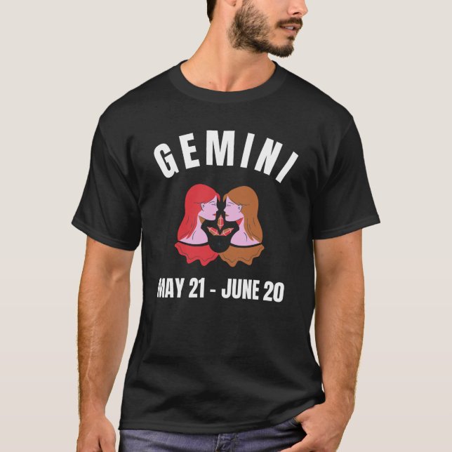 Gemini stjärntecken t shirt (Framsida)