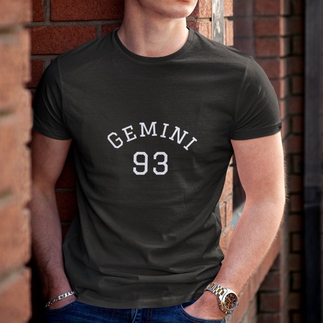 Gemini | Svart födelsedag T Shirt (Skapare uppladdad)