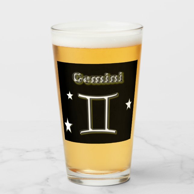 Gemini-symbol  glaskopp (Framsida fylld)