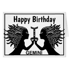 Gemini Symbol Grattis på födelsedagen Horoscope Zo Hälsningskort