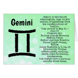 Gemini Symbol Grattis på födelsedagen Horoscope Zo Hälsningskort