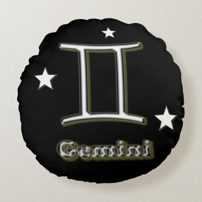 Gemini-symbol Rund Kudde (Framsidan)