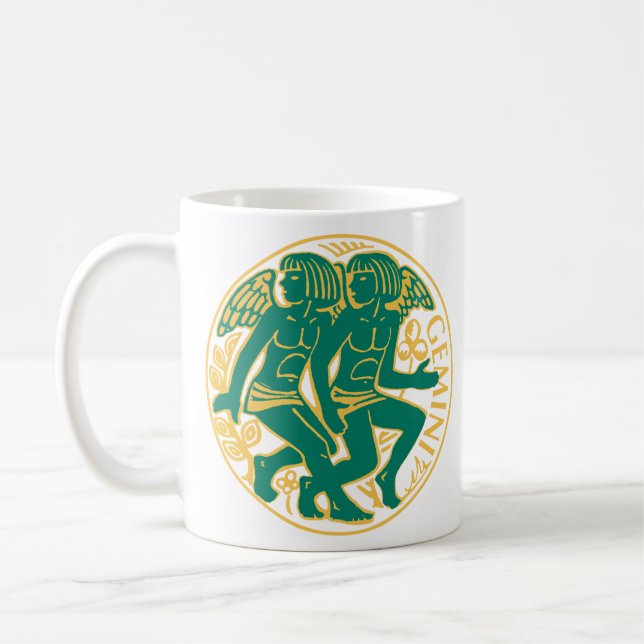 Gemini-tecken på Zodiac Kaffemugg (Vänster)
