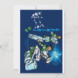 Gemini tema födelsedagsinbjudan. inbjudningar