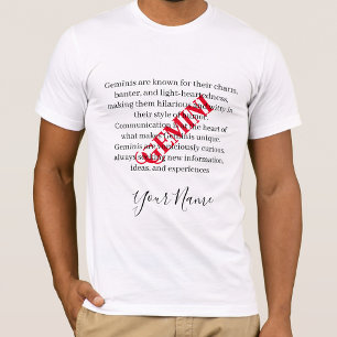 Gemini Traits and Zodiac Sign T Shirt